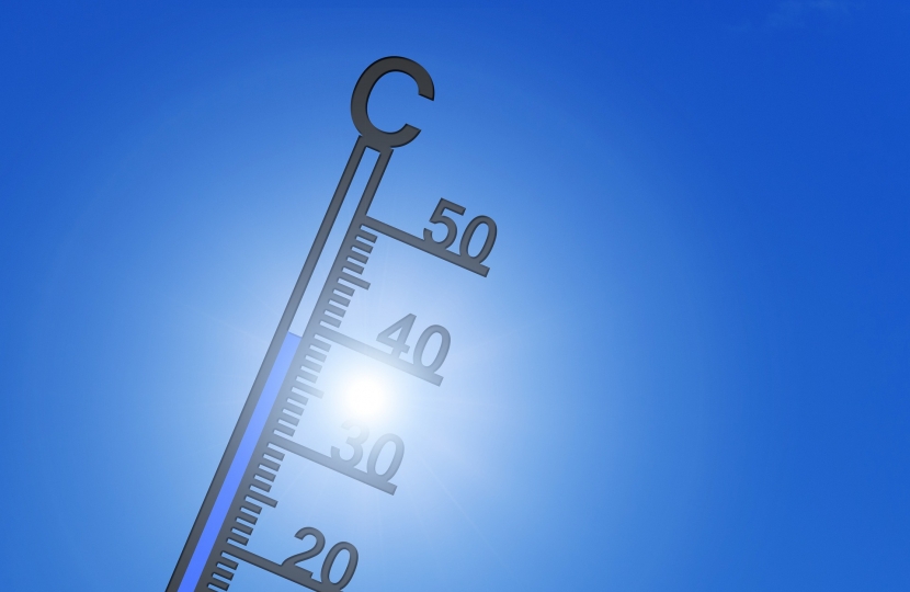 thermometer and sun